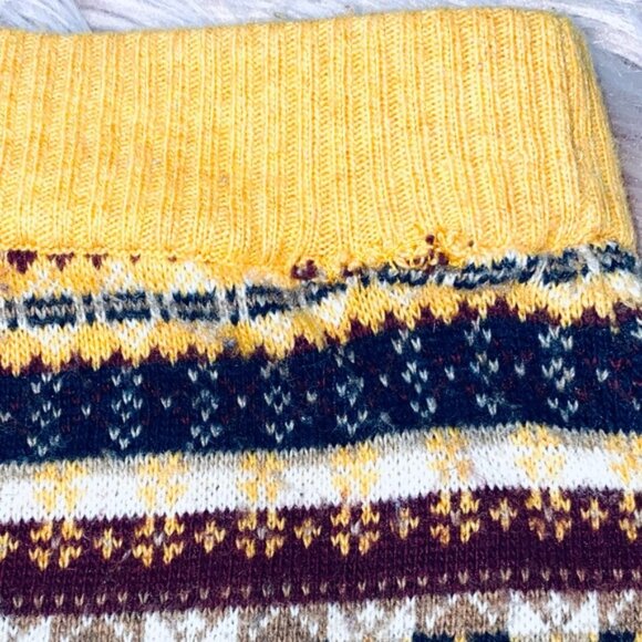 Vintage Yellow Striped Knit Mini Skirt - Picture 3 of 9
